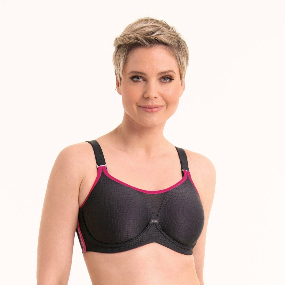 Anita Performance Wired Bra Multiway Straps in Anthrazit Pink